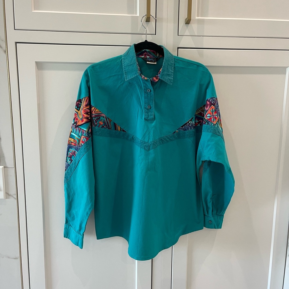Vintage Roper Shirt Adult Sz L VTG Cowboy Print Rodeo Western Graphic Aztec EUC